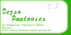 dezso paulovics business card